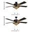 Ventilateur de plafond de 52 po avec vitrail et bronze huilé de style Mission Aibek-499906019
