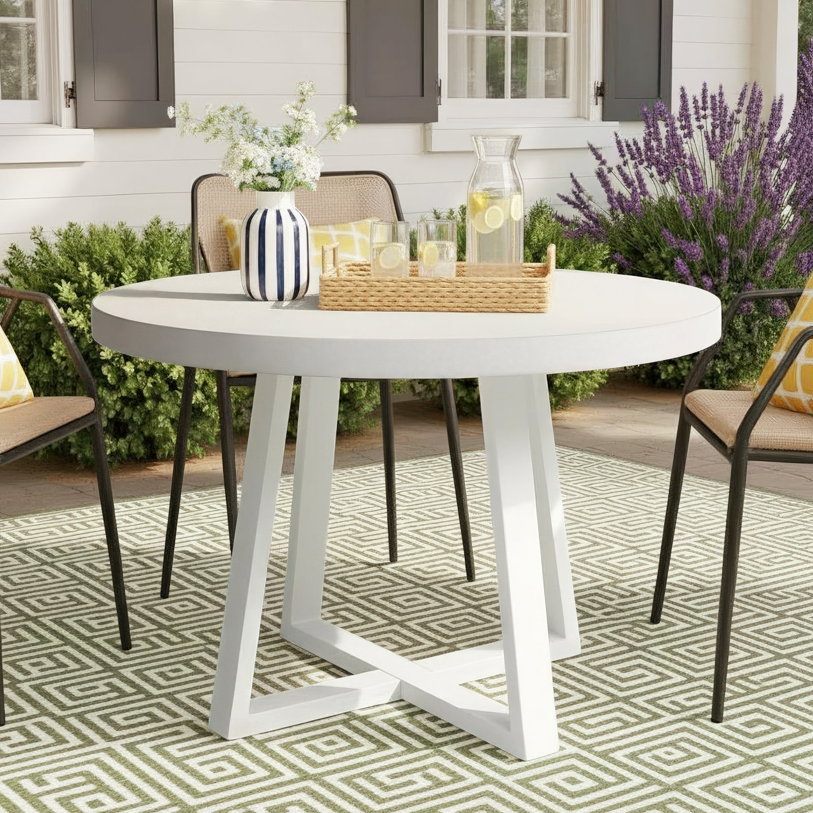 Brahear 47.25'' Stone Outdoor Dining Table