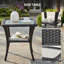 Ensemble de conversation de patio extérieur en osier 7 pièces avec chaises à bascule et poufs-1430521816-1430521822