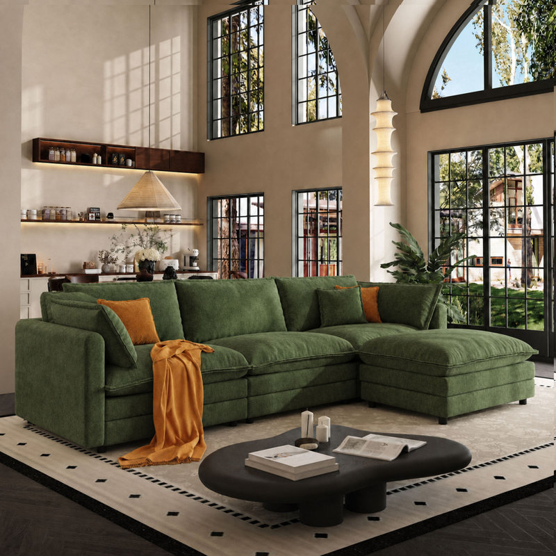 Canapé modulaire en L 113,77 po Comfy, Green