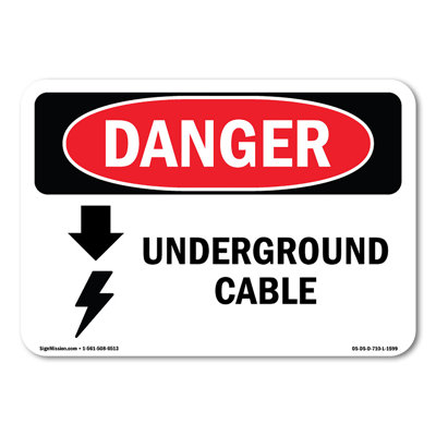 Underground Cable Plastic Sign 10" X 7"