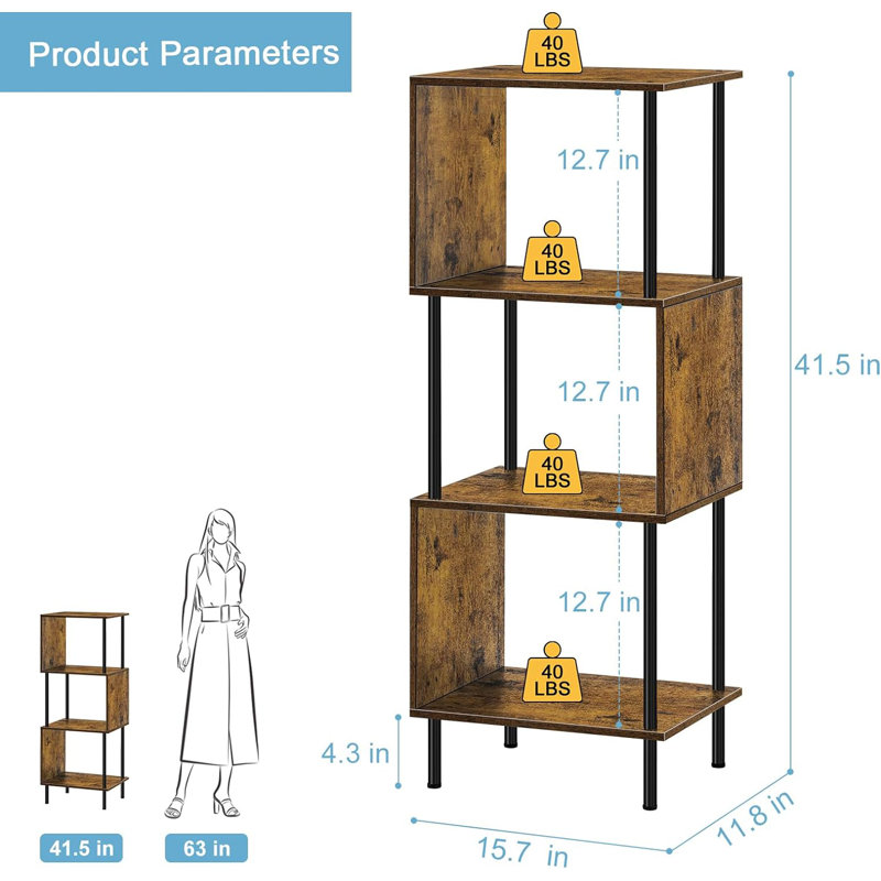 Geometric Bookcase, Brown