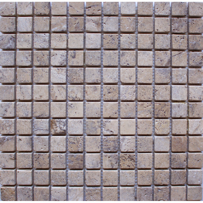 1" x 1" Travertine Mosaic Wall & Floor Tile