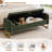 66"W Upholstered Teddy Storage Bench for Bedroom End of Bed King Size with Gold Legs and 2 Pillows,2 Side Pocket-1637851986-1627655204