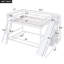 Lit superposé double au-dessus d'un lit double avec échelle, glissade et tablettes, peu encombrant et amusant pour les chambres d'enfants