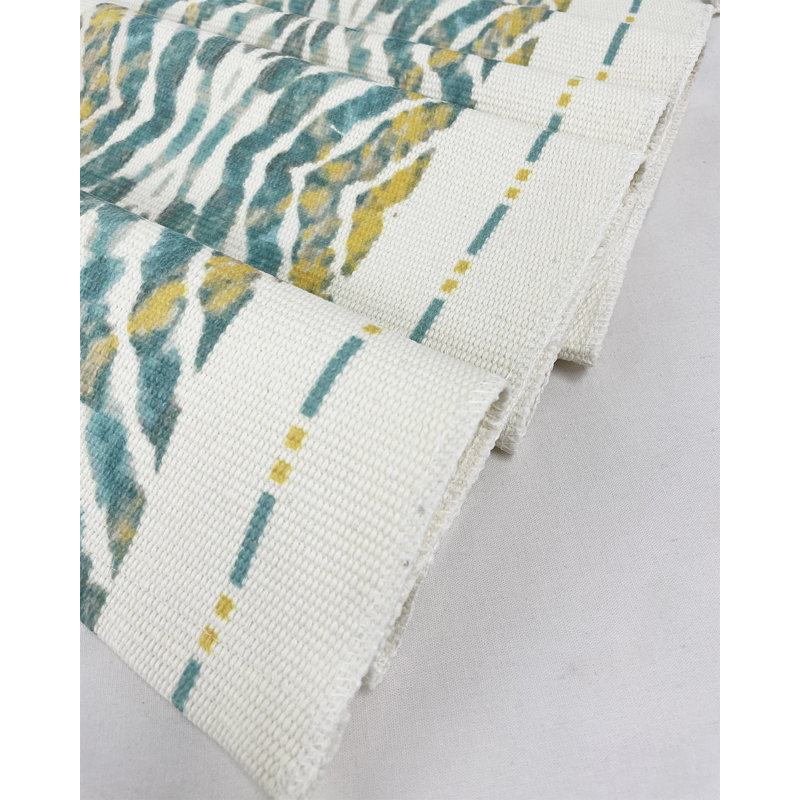 Chemin de table vert en coton, 87 po x 14 po