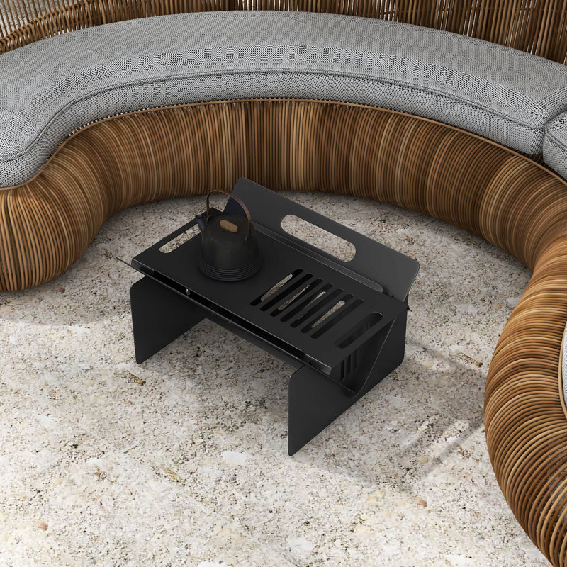 Foyer de patio pour la cour arrière, table basse à 31 poêles, foyer à bois pour pique-nique, assemblage rapide, table de fosse portative noire, foyer,