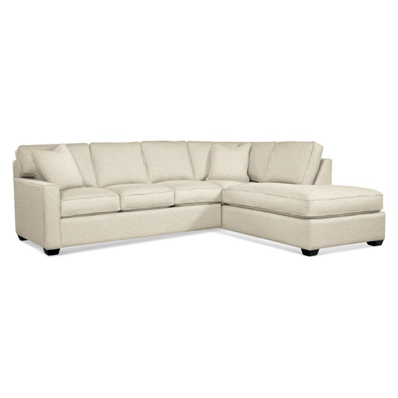 Ellora Upholstered Chaise L-Sectional, Right Hand Facing, Black, Ivory Crypton Performance; 0886-91