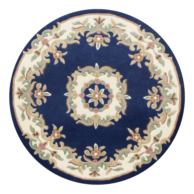 Hounslow Oriental Wool Hand Tufted Area Rug, Round 120cm