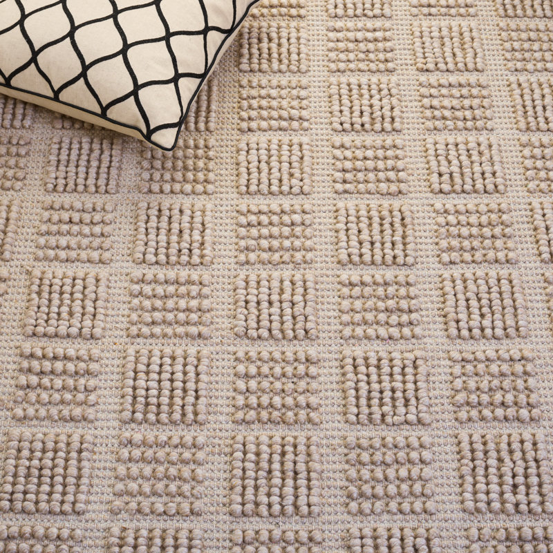 Natura Hand Woven Wool; Cotton; Recycled P.E.T Solid Color Indoor Rug, Rectangle 5' x 8'