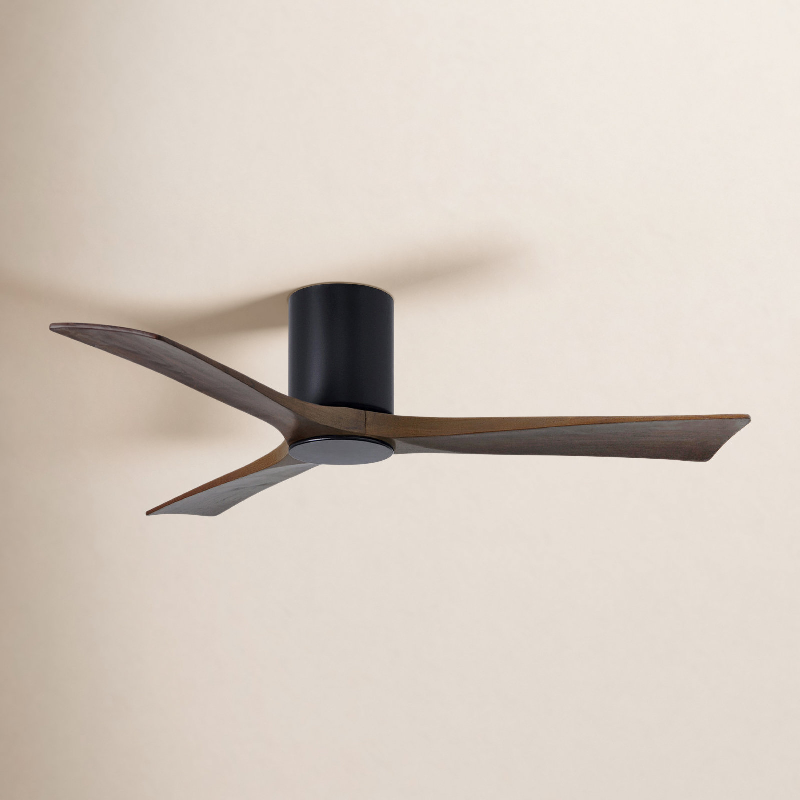 Olivier Ceiling Fan with LED Light Kit, Matte Black, 52", Walnut