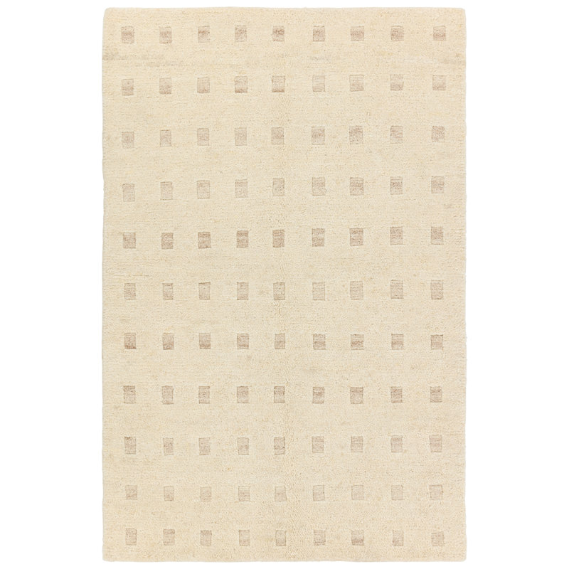 Tapis crème / beige noué à la main Kern Tayri, Rectangle 10 pi x 14 pi