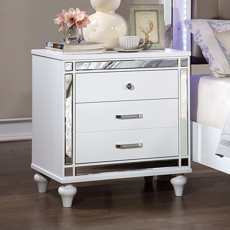 Table de chevet 1pc, Blanc