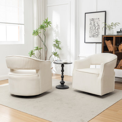 Fumiyo Velvet Swivel Barrel Chair