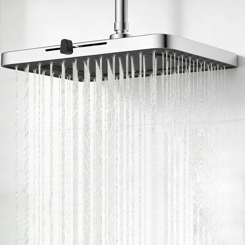 13'' High Pressure Rain Shower Head, 5 Spray Modes Shower Head With Adjustable Swivel Ball Joint, Chrome