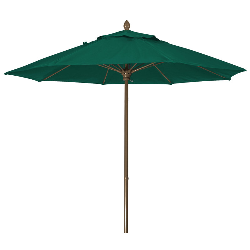 Parasol de marché 7,5 pi Prestige, Bronze champagne, Velours vert forêt