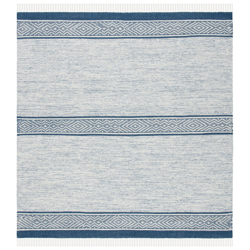 Montauk Hand Loomed Cotton Geometric Rug, Square 6'