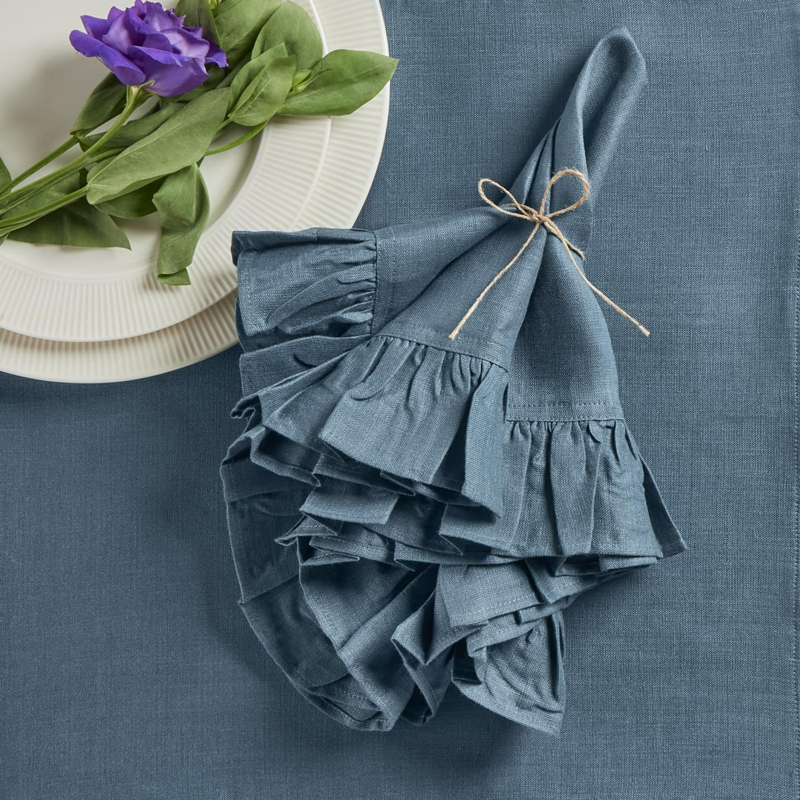 100% Linen Napkin, Peacock Blue