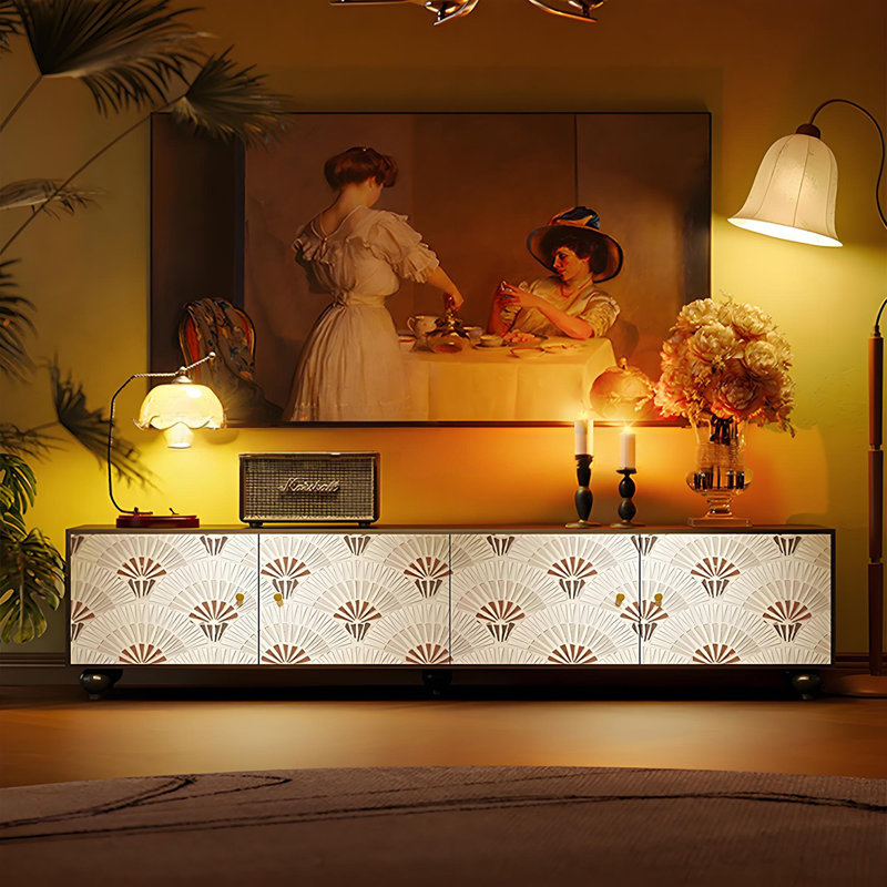Meuble télé style américain Mid-Antique, H 19,7 po x L 78,7 po x l 15,7 po