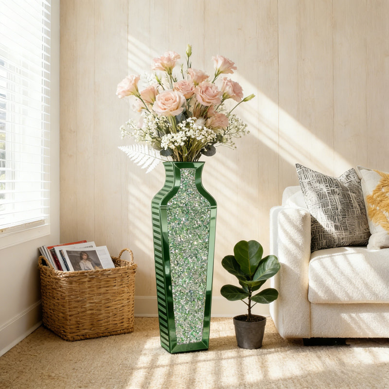 Vase de plancher en verre DeGrailly, Vert