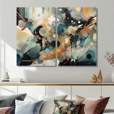 Abstrait moderne contemporain - Grandes impressions sur toile abstraites 2 pièces