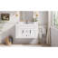 Armoire de salle de bain avec lavabo en céramique et tiroirs-129606551