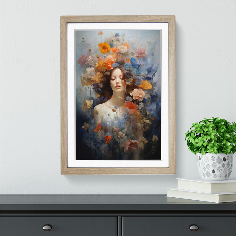 Wildflowers Contemporary - Framed Print, 64cm H x 46cm W x 2cm D, Oak