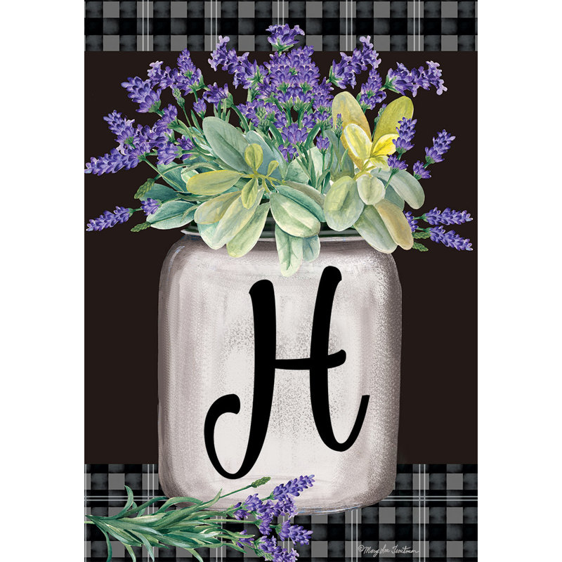 Drapeau de jardin ferme monogramme lettre H
