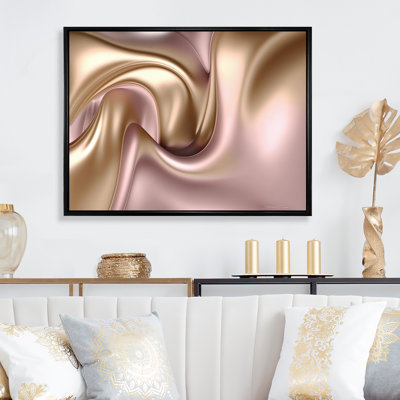 Or liquide lisse dans de douces nuances d'or et de taupe VI - reproduction sur toile