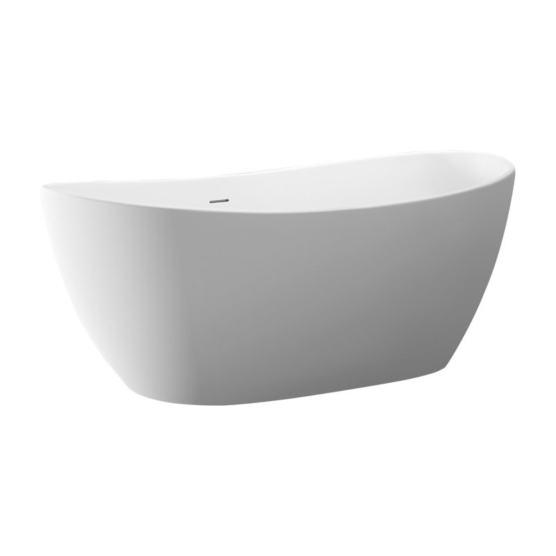 Baignoire de trempage autoportante de 63 po en blanc