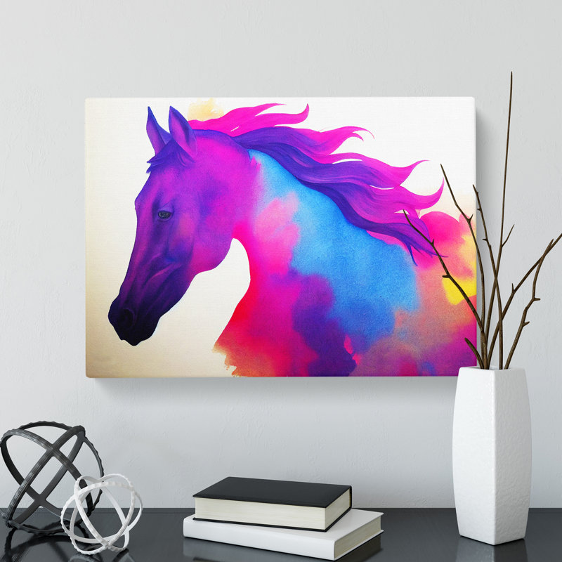 Vibrant Horse Vol.2 Abstract - Wrapped Canvas, 50cm H x 76cm W x 3cm D