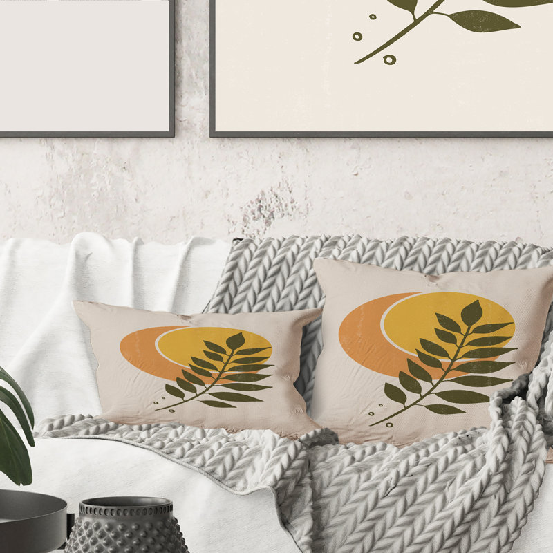 Housse de coussin rectangulaire en V Sun and Moon with Leaf