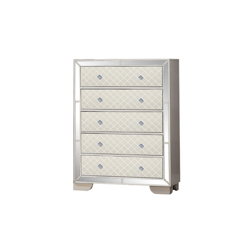 Commode 5 tiroirs Beaman, Beige