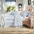 Blue Ruffle Bedding Sets, Twin Twin XL Microfiber Cabana Stripe Home