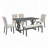 6-Piece Retro Rectangular Dining Table Set-1278673843