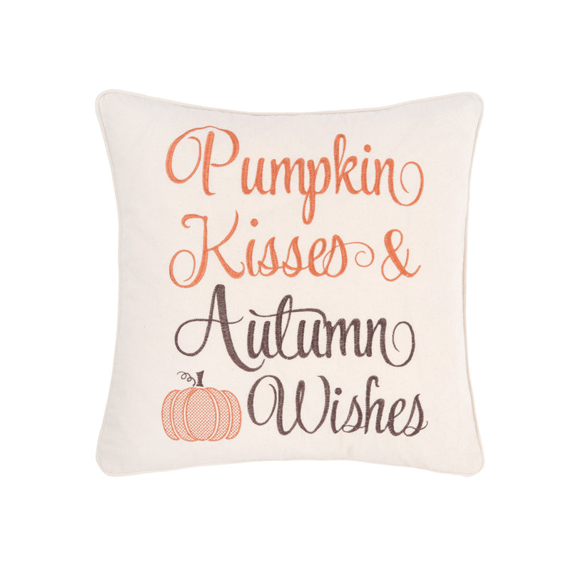 Coussin en coton citrouille baisers et voeux Pendley
