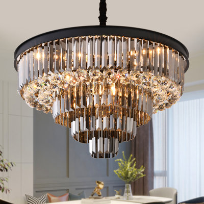 12 - Light Stainless Steel Dimmable Empire Chandelier -  Lampundit, 5701184-12