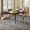 Ensemble de 4 chaises de salle à manger rembourrées en tissu de style campagnard moderne avec repose-pieds confortables, pieds de table en métal pour la maison