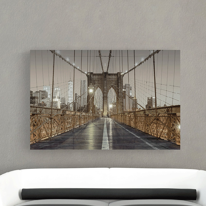 «Brooklyn Bridge and NYC in l'arrière-plan», photographie sur toile