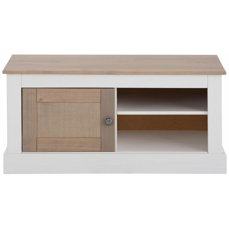 Petras Solid Wood Storage Bench, Grey