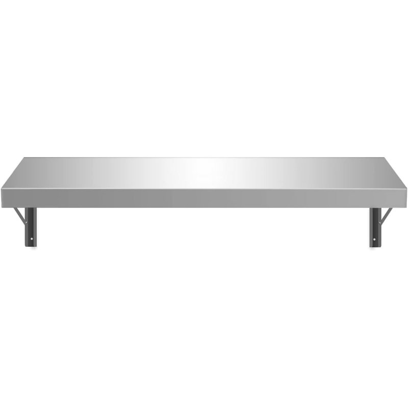 Tablette murale pliante en acier inoxydable H 7 po x l 48 po x P 12 po Express KitchQuip - Tablette de support commercial certifiée NSF
