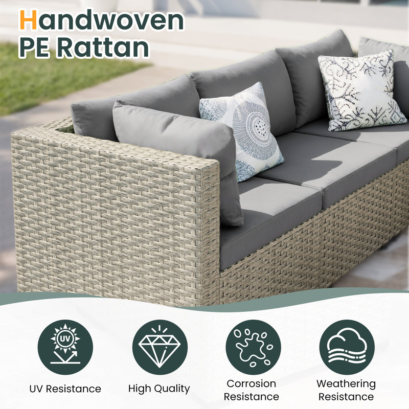 Demasi Outdoor Wicker Single Chair (Set Of 2), Dark Gray