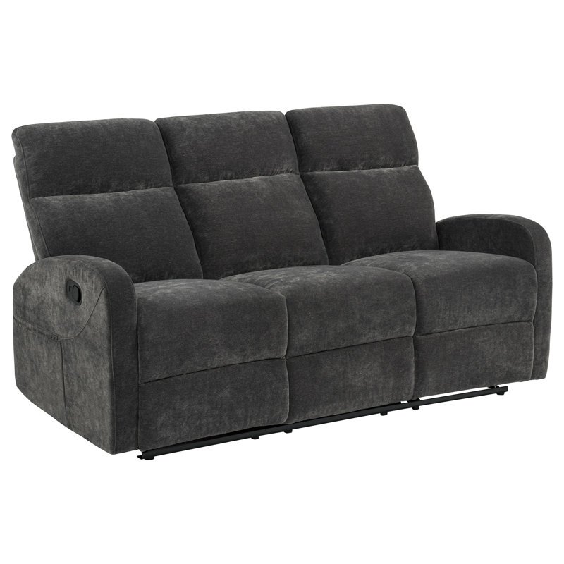 Canapé inclinable manuel Camecia Gris anthracite, Gris anthracite