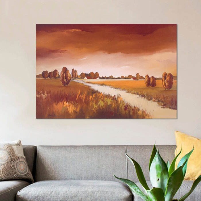 « down the river ii », impression sur toile, H 26 po x l 40 po x P 1,5 po, Pas de tapis, Toile tendue