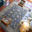 Hand-Knotted High-Quality Blue and Gold Area Rug