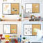 Combinaison de tableau blanc et tableau blanc, tableau blanc magnétique 36 x 24, tableau mural noir en aluminium pour bureau et école avec 10 punaises