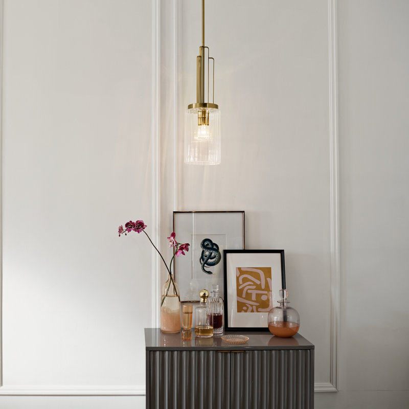 Mini-luminaire suspendu 1 litre Andrekia, Laiton naturel brossé