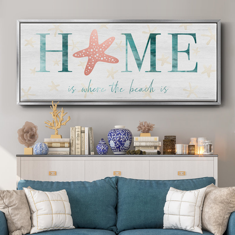 Home Beach- Framed Canvas, 24" H x 60" W