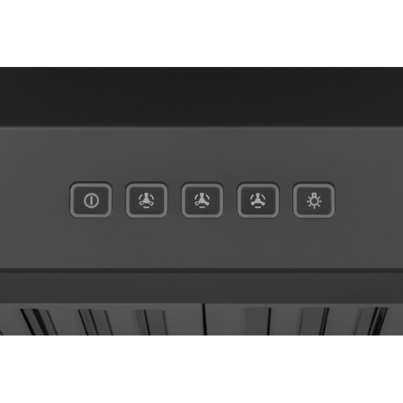 Hotte murale convertible, Noir mat, 44" H x 30" W x 19" D