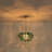 3-Light Gradual Teal Glass Bubble Globe Chandelier